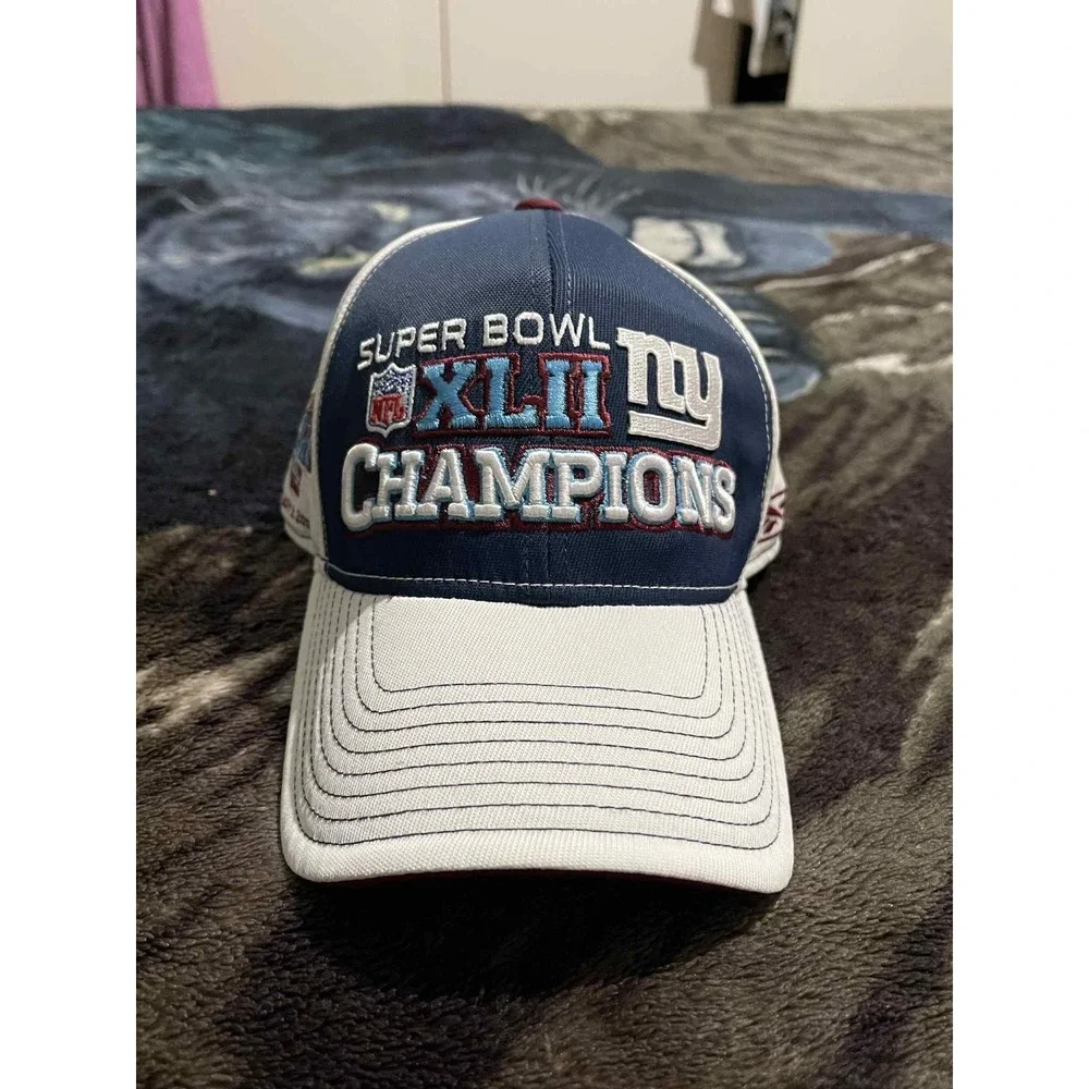 New York Giants Hat Cap Strap Back One Size NFL‎ Super Bowl XLII Champs Reebok